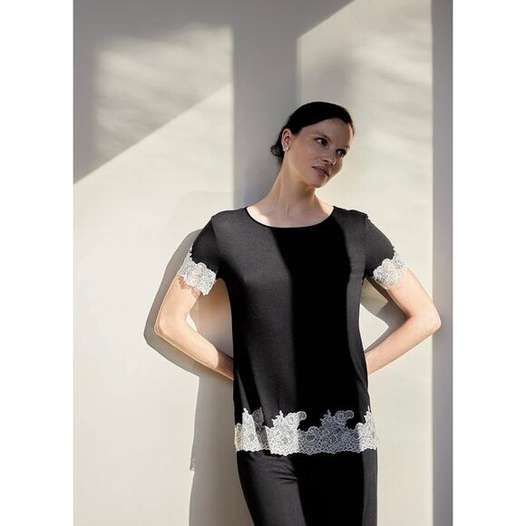 Natori Luxe Shangri-La TENCEL Short Sleeve Basics Tee XS - Picture 1 of 8